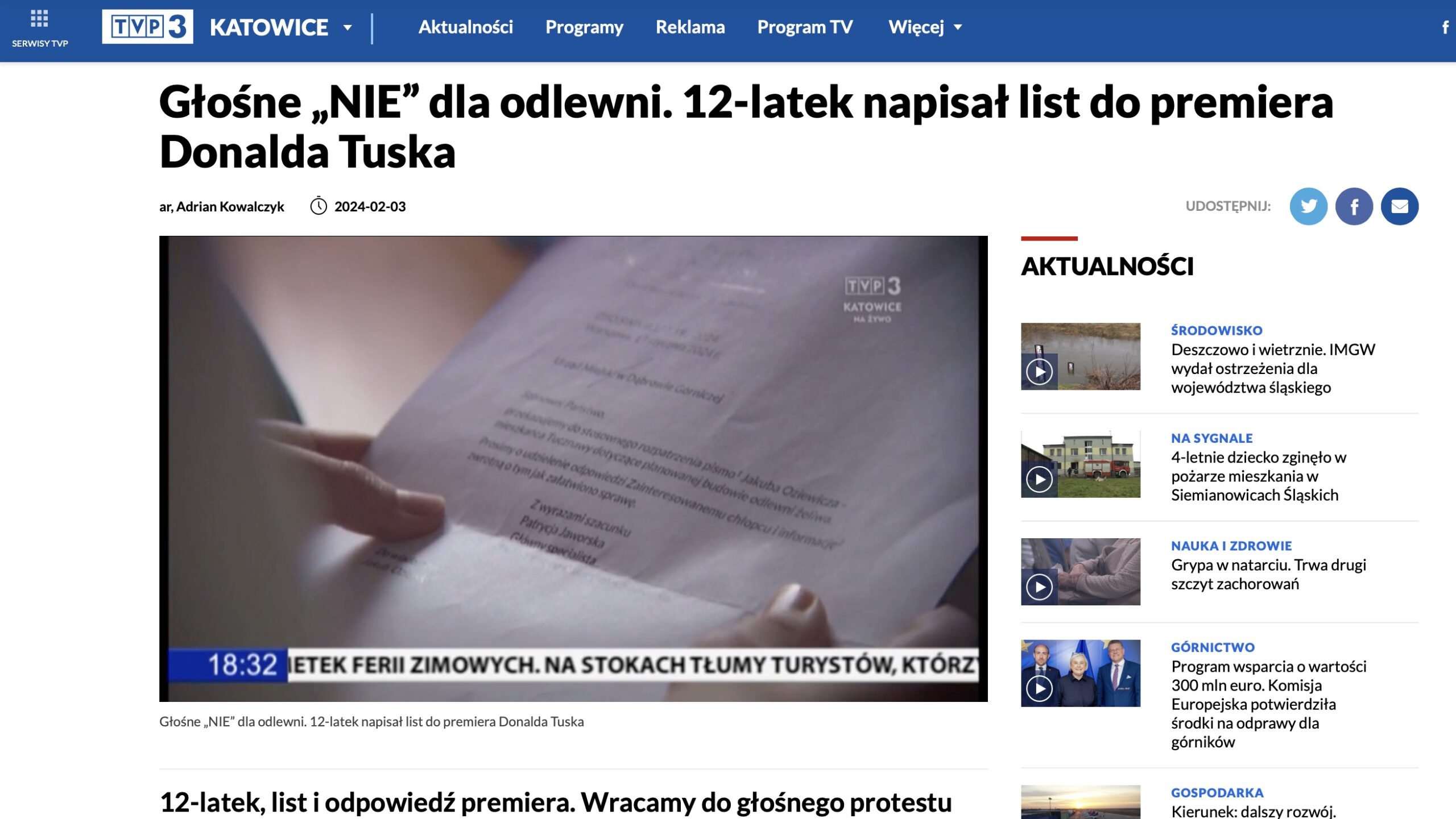 G O Ne Nie Dla Odlewni Latek Napisa List Do Premiera Donalda